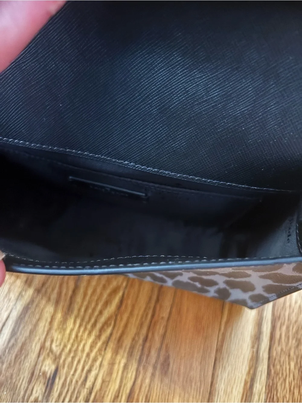 kate spade Gray & Black Leopard Print Crossbody Bag